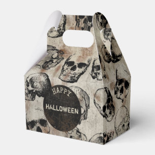 Distressed Happy Halloween Party Vintage Skulls Favor Boxes