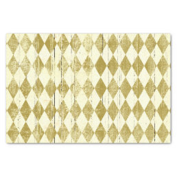 Distressed Harlequin Gold and Cream Diamond Tissue Paper