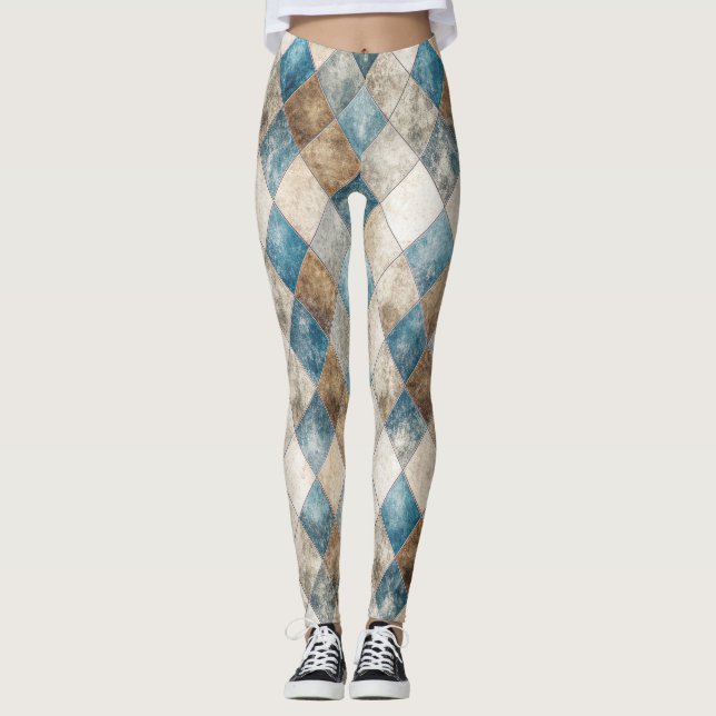 Distressed Harlequin Leggings (Front)