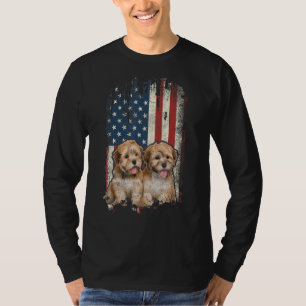 Distressed Havanese American Flag Patriotic Dog T-Shirt