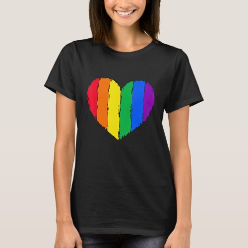 Distressed Heart Lgbtq Gay Rights Proud Pride Rain T_Shirt