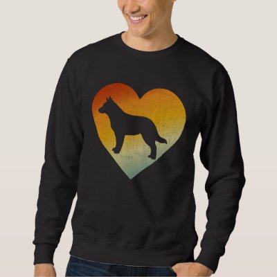 Distressed Heart Retro Men Women Australian Cattle Sweatshirt