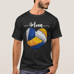Distressed Heart Volleyball Mom Heart Cute Mother  T-Shirt
