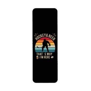 Distressed Hockey and Beer Pun Hockey Label