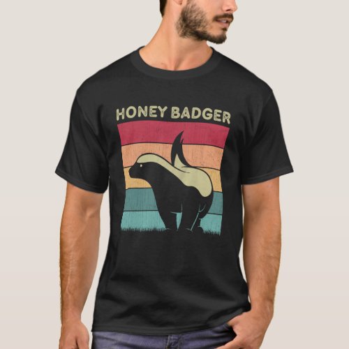 Distressed Honey Badger Lover Boys Girls Retro Hon T_Shirt