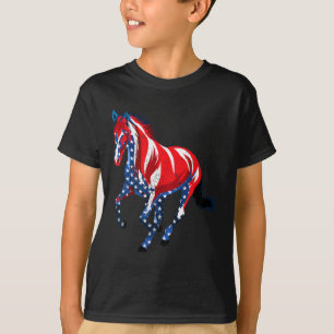 Distressed Horse Usa American Flag Vintage Horseba T-Shirt