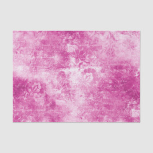 Distressed Hot Pink Damask Tissue Paper