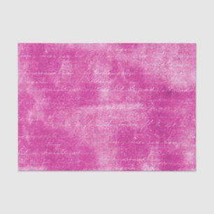 Distressed Hot Pink Script Tissue Paper