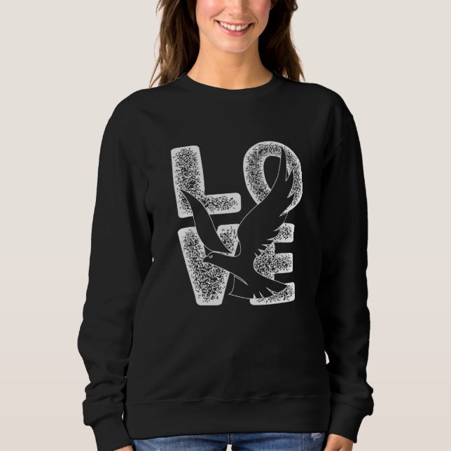 Distressed I Love Eagle Idea For Animal Sweatshirt (Front)