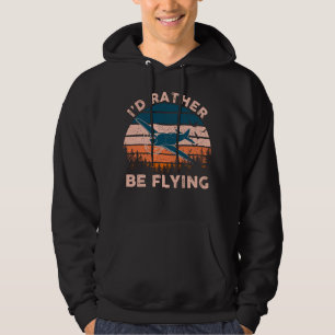 Distressed I'd Rather Be Flying Funny Airplane Pil Hoodie