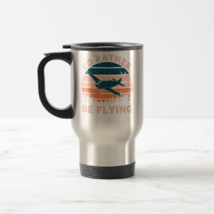 Distressed I'd Rather Be Flying Funny Airplane Pil Travel Mug