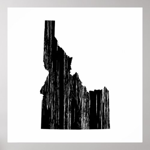 Distressed Idaho State Outline Poster