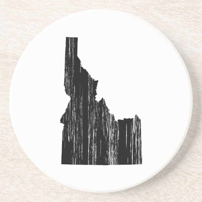 Distressed Idaho State Outline Sandstone Coaster (Front)