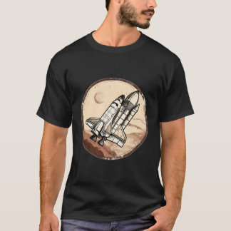 Distressed Illustration Of A Space Rocketship T-Shirt