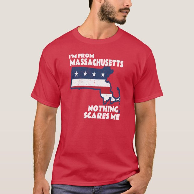 Distressed Im From Massachusetts State MA Nothing  T-Shirt (Front)