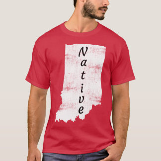 Distressed Indiana Native Design Oversized T-Shirt