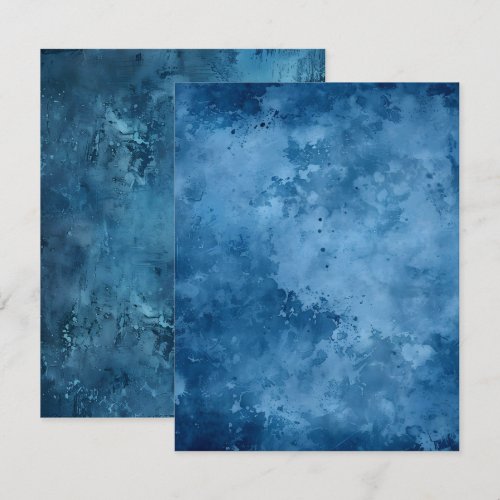Distressed Ink Blue Printable Scrapbook Paper Invitation