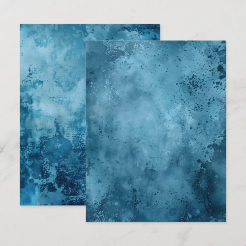 Distressed Ink Printable Blue Scrapbook Paper Invitation