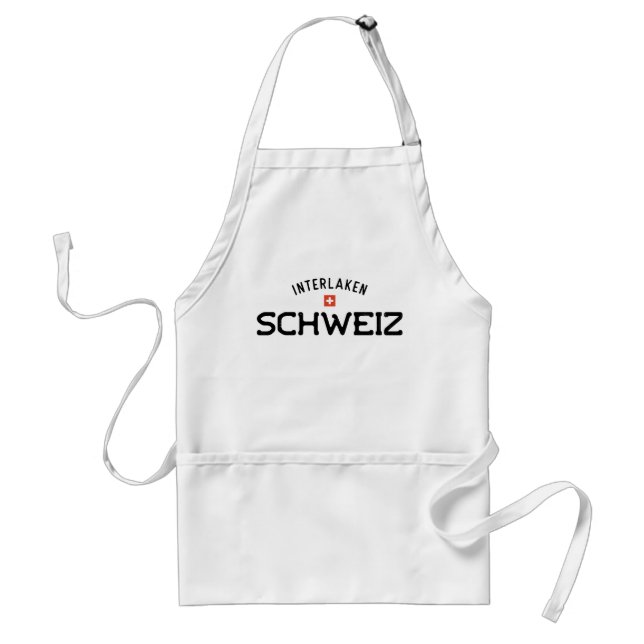 Distressed Interlaken Schweiz (Switzerland) Adult Apron (Front)