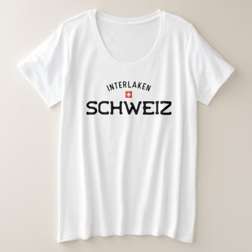 Distressed Interlaken Schweiz Switzerland Plus Size T_Shirt