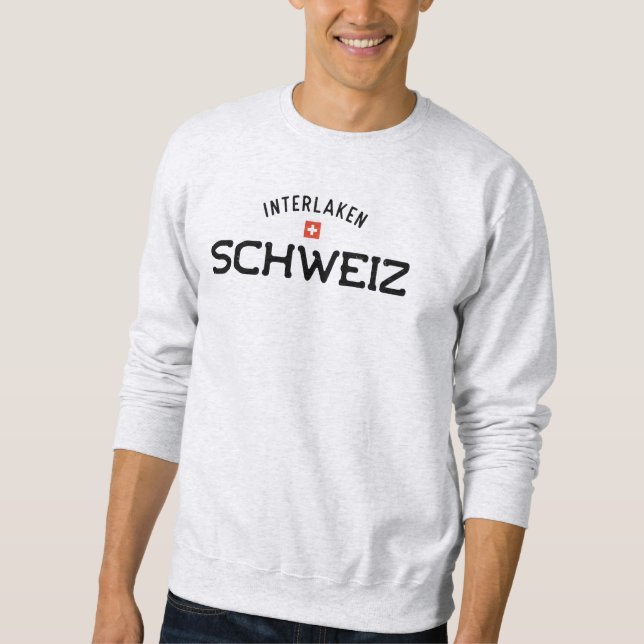 Distressed Interlaken Schweiz (Switzerland) Sweatshirt (Front)