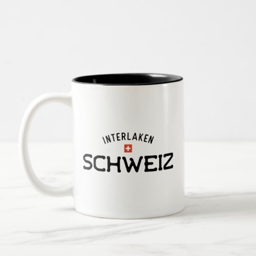 Distressed Interlaken Schweiz Switzerland Two_Tone Coffee Mug