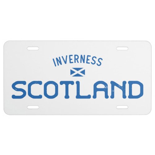 Distressed Inverness Scotland License Plate