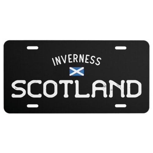 Distressed Inverness Scotland License Plate