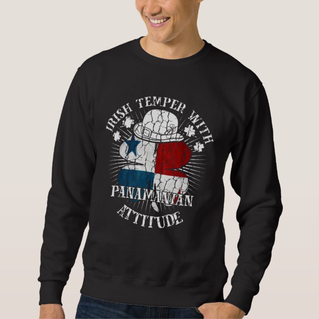 Distressed Irish Panamanian Attitude Patriotic Sha Sweatshirt (Front)