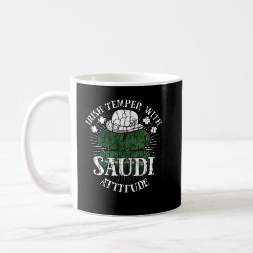 Distressed Irish Saudi Attitude Patriotic Shamrock Coffee Mug