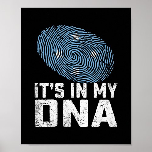 Distressed Its In My DNA Micronesia Flag Men Poster