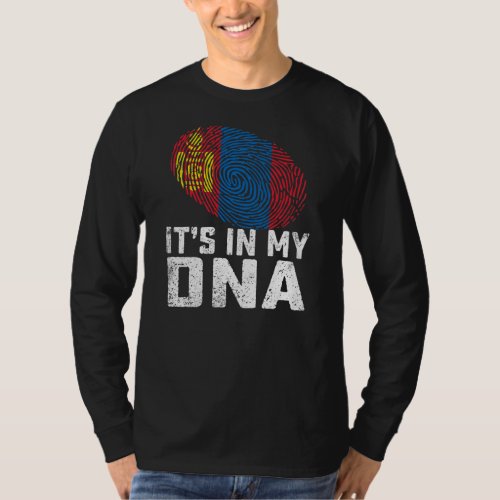 Distressed Its In My DNA Mongolia Flag Men Women T_Shirt