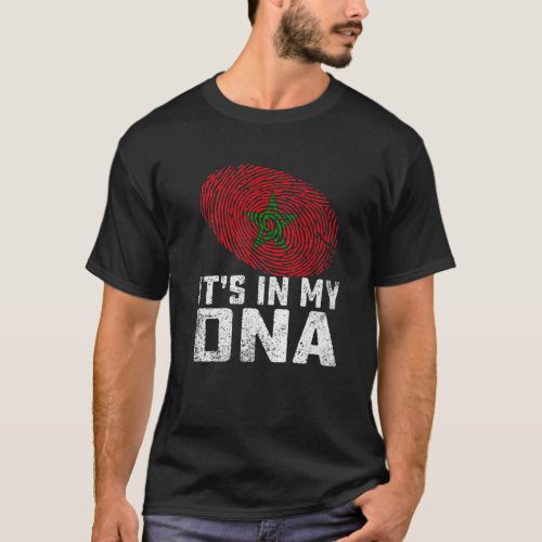Distressed Its In My DNA Morocco Flag Men Women K T_Shirt
