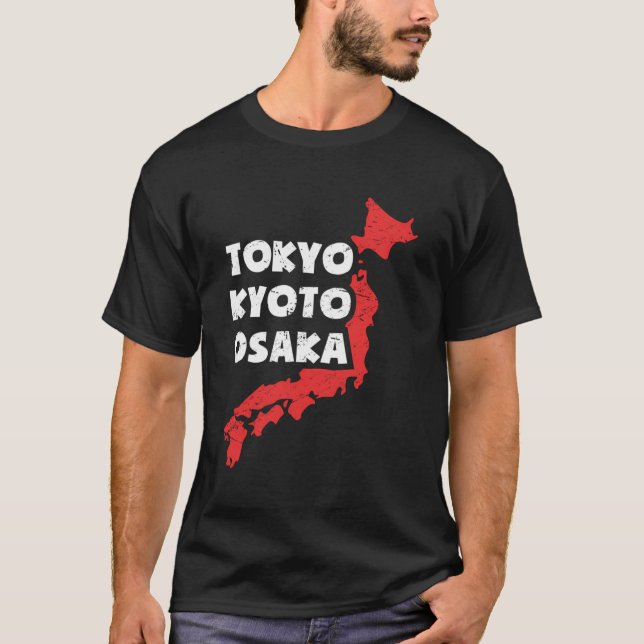 Distressed Japanese City Of Osaka T-Shirt (Front)