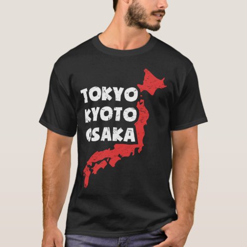 Distressed Japanese City of Osaka T_Shirt