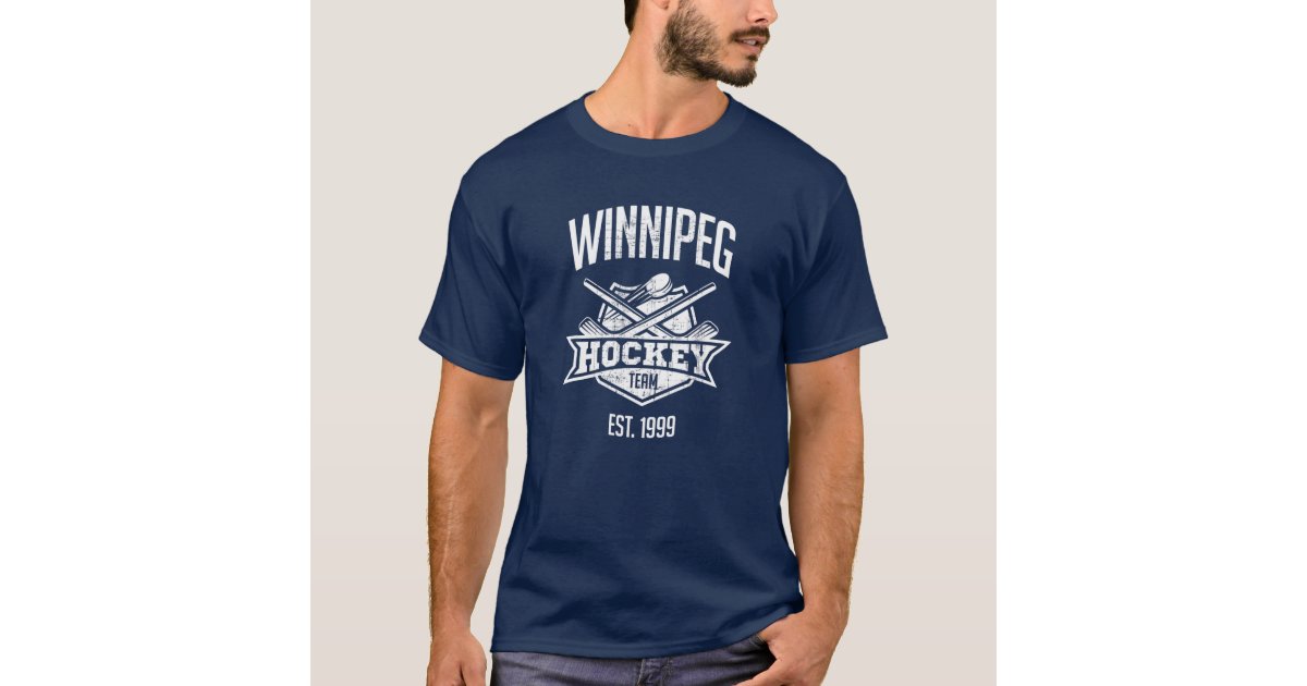 : Distressed Jet Retro Glitch Sticks & Puck Gameday Fan Gift T- Shirt : Clothing, Shoes & Jewelry