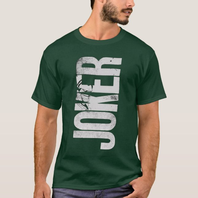 Distressed JOKER Graphic Dark Green T-Shirt (Front)