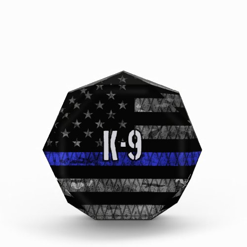 Distressed K_9 Unit Police Flag Acrylic Award