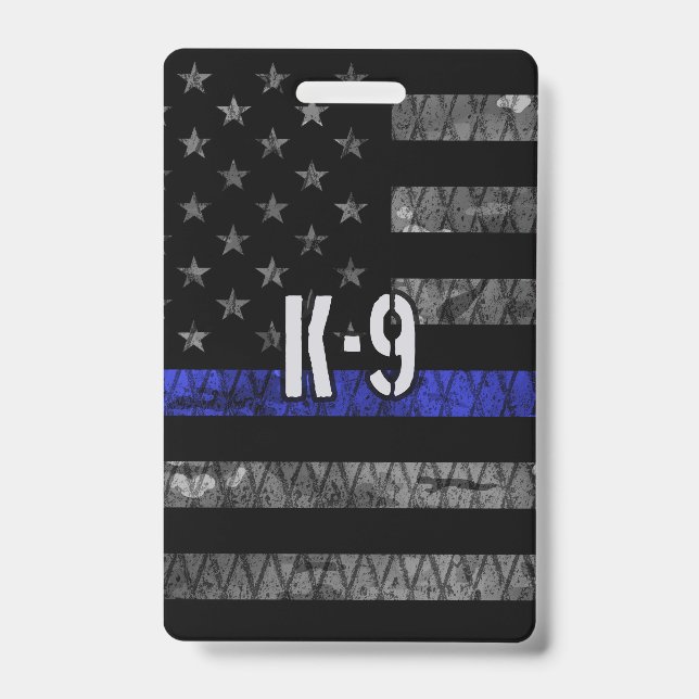 Distressed K-9 Unit Police Flag Badge (Front)