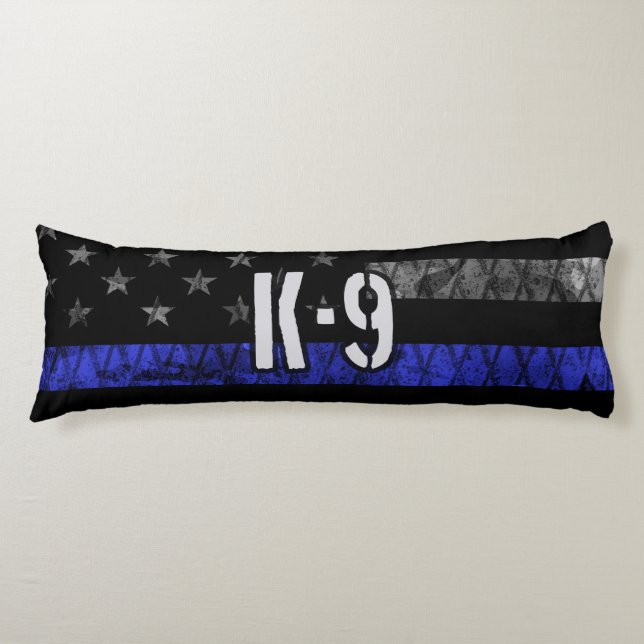 Distressed K-9 Unit Police Flag Body Pillow (Front)