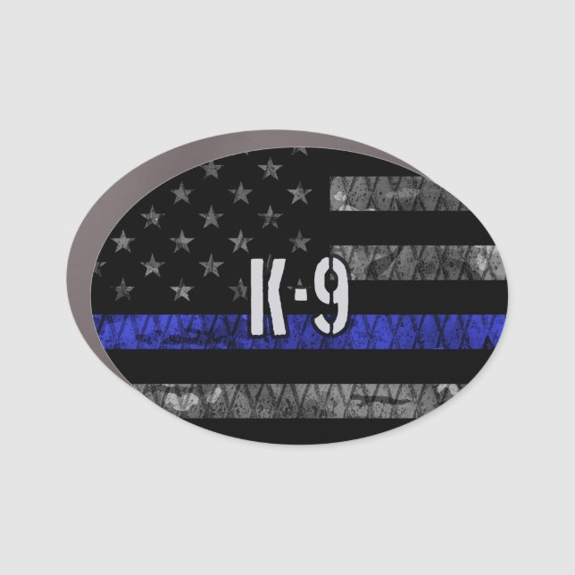 Distressed K-9 Unit Police Flag Car Magnet (Front)