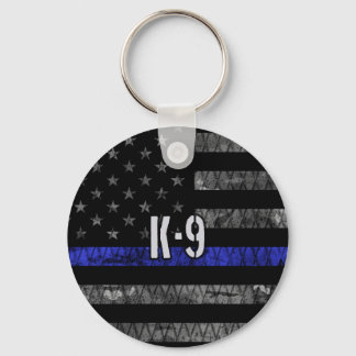 Distressed K-9 Unit Police Flag Keychain