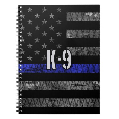 Distressed K_9 Unit Police Flag Notebook