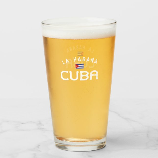 Distressed La Habana (Havana) Cuba Glass (Front Filled)