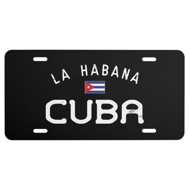 Distressed La Habana (Havana) Cuba License Plate (Front)