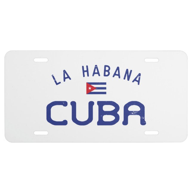 Distressed La Habana (Havana) Cuba License Plate (Front)