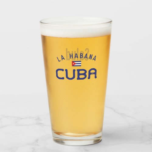 Distressed La Habana Havana Cuba Salud Glass