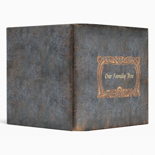 Distressed Leather Look  Family Tree Genealogy 3 Ring Binder