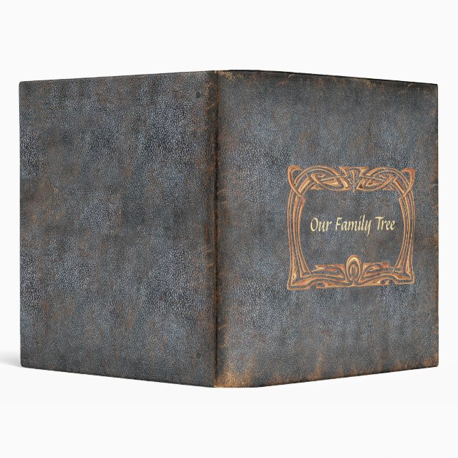 Distressed Leather Look | Family Tree Genealogy 3 Ring Binder (Background)