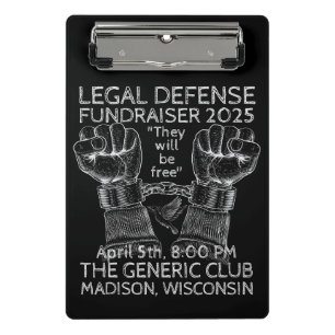 "Distressed" Legal Defense Fundraising Event Mini Clipboard